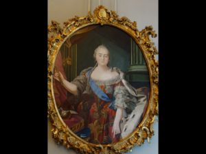 What's more boring than a picture of a painting of Catherine the Great. I don't know, but this isn't a painting -- it's a mosaic, made from small pieces of colored glass