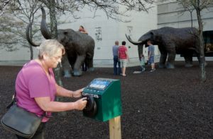 Turn the crank and push the button to hear some Indiana history