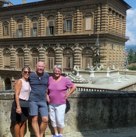 Suzy, Rick, and Danita at the Pitti