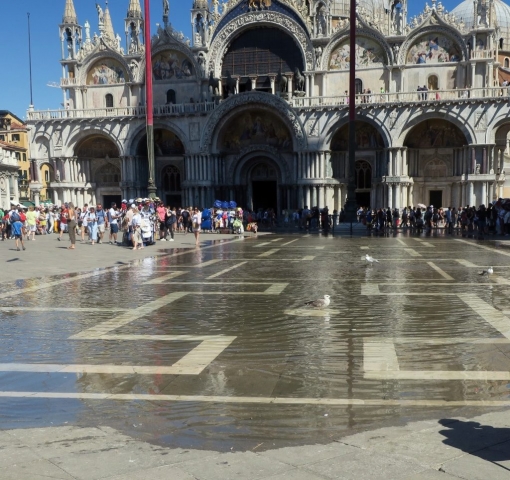 Water flooding the square